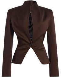 Brandon Maxwell - The Alora Shrunken Stretch-Mikado Jacket - Lyst