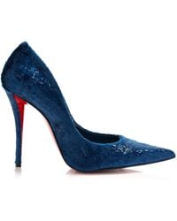 Christian Louboutin - Exclusive Miss Z 100Mm Velvet-Effect Leather Pumps - Lyst