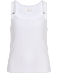 Still Here - Snap Ribbed Cotton Tank Top - Lyst