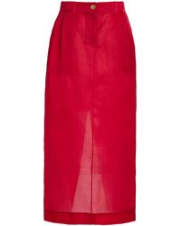 KHAITE - Lucian Pleated Silk-Organza Maxi Skirt - Lyst
