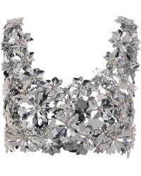 Rabanne - Embellished Metallic Crop Top - Lyst