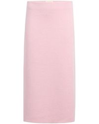 KHAITE - Patri Merino Wool Midi Skirt - Lyst
