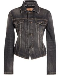 Balenciaga - Lace-Up Denim Jacket - Lyst