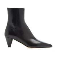Aeyde Carly Leather Ankle Boots - Black