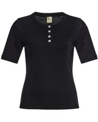 Flore Flore - Jess Cotton Henley T-Shirt - Lyst