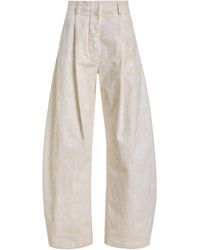 THE LATEST - Billie Pleated Cotton-Gabardine Barrel-Leg Trousers - Lyst