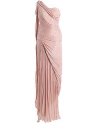 Marmar Halim - Exclusive One-Shoulder Draped Hand-Pleated Silk Roseya Gown - Lyst