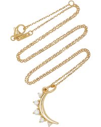 Monica Rich Kosann Mini Moon 18k Yellow Gold Diamond Necklace - Metallic