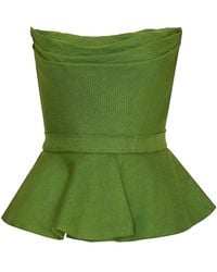 ANDRES OTALORA - Oliva Profundo Linen Top - Lyst