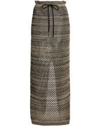 Kallmeyer - Regina Striped Cotton-Blend Maxi Drawstring Skirt - Lyst