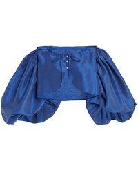 Rosie Assoulin Floaties Cotton-silk Organza Cropped Top - Blue