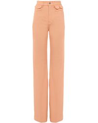 Chloé - Rigid High-Rise Organic Denim Flared Jeans - Lyst