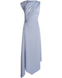 Victoria Beckham - Asymmetrical Twist-Detailed Midi Dress - Lyst