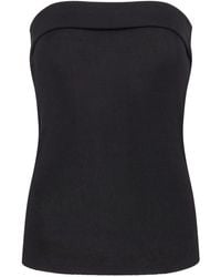 St. Agni Foldover Knitted Top - Black