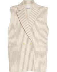 Frankie Shop - Shane Pinstriped-twill Double-breasted Vest - Lyst