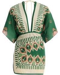 Johanna Ortiz - Inundada De Color Printed Cotton Mini Dress - Lyst