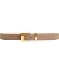 KHAITE - Manhattan Pebbled Leather Belt - Lyst