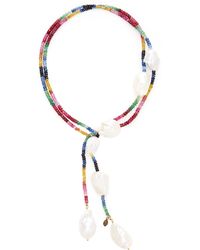 Joie DiGiovanni - Gold-filled Ruby, Emerald And Sapphire And Pearl Necklace - Lyst