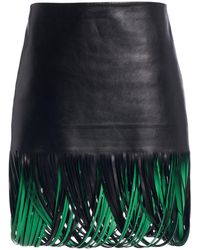 Bottega Veneta - Fringe-trimmed Leather Mini Skirt - Lyst