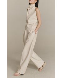 Cortana - Rocco Mid-Rise Leather Wide-Leg Pants - Lyst