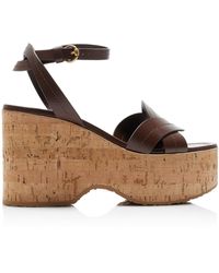 Gianvito Rossi - Leather Platform Sandals - Lyst