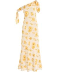 Rodarte - Moiré Daisy Silk-Crepe Midi Dress - Lyst