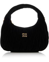 Miu Miu - Wander Quilted Velvet Shoulder Bag - Lyst