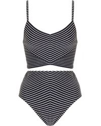 Moré Noir - Chloe Striped High-waist Bikini Set - Lyst