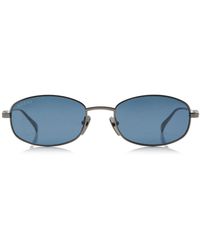 Gucci - Oval-frame Metal Sunglasses - Lyst