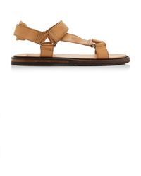 Miu Miu - Slingback Leather Sandals - Lyst