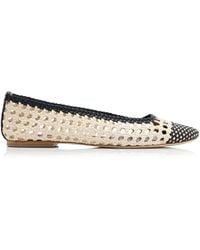 STAUD - Nell Crocheted Leather Ballet Flats - Lyst