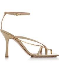 Bottega Veneta - Chain-trimmed Lounge Leather Sandals - Lyst