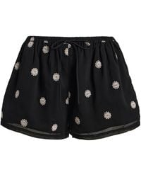 ELCE - Elle Embroidered Crepe Shorts - Lyst