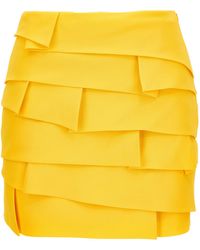 Versace - Pleated Satin Mini Skirt - Lyst