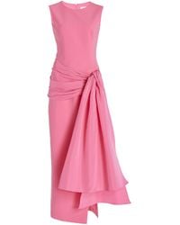Carolina Herrera - Embellished Crepe Midi Dress - Lyst