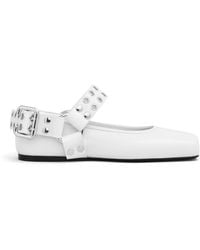 Alaïa - Biker Leather Ballet Flats - Lyst