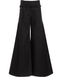 Courreges - Belted Cotton Palazzo Pants - Lyst