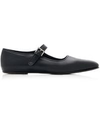 The Row - Ava Mary-Jane Leather Ballet Flats - Lyst