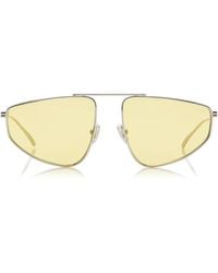 Bottega Veneta - Aviator-Frame Metal Sunglasses - Lyst