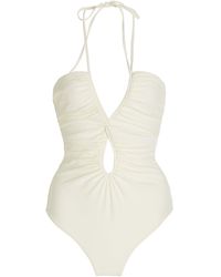 Johanna Ortiz Tropic Of Capricorn Gathered Halter Bodysuit - White