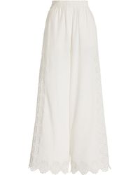 Sea - Edith Cotton And Linen-blend Wide-leg Pants - Lyst