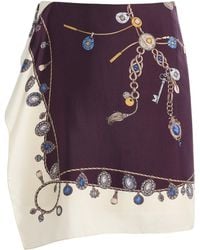 Versace - Stolen Jewels Silk-Twill Mini Skirt - Lyst