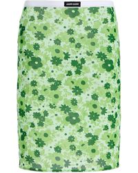 Miu Miu - Floral Jersey Midi Skirt - Lyst