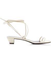 The Row Graphic 40 Lace up Leather Sandals in White Lyst UK