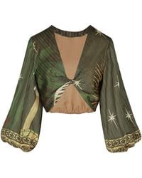 Johanna Ortiz - Afterwork Silk-Cotton Cropped Top - Lyst