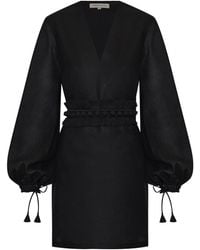 ANDRES OTALORA - Amarula Porfavor Belted Linen Mini Dress - Lyst