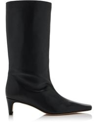 STAUD - Wally Leather Mid-Calf Boots - Lyst