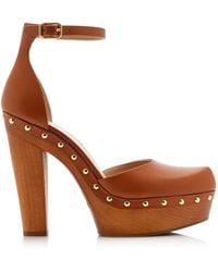 Chloé - Lola Studded Leather Platform Sandals - Lyst