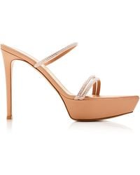 Gianvito Rossi - Cannes Leather Platform Sandals - Lyst