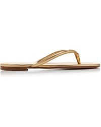 Gianvito Rossi - Calypso Metallic Leather Thong Sandals - Lyst